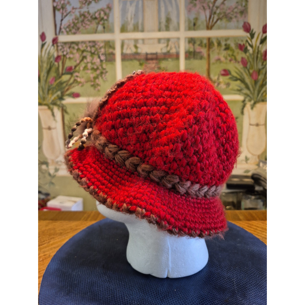 VINTAGE Hand Made Knitted Beanie/Stocking Women's Winter Cap/Hat OAFM #752g - Picture 3 of 12